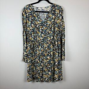 Loft Floral Dress Womens Small Multi Ditsy Floral V-Neck Bohemian Cottage Easter